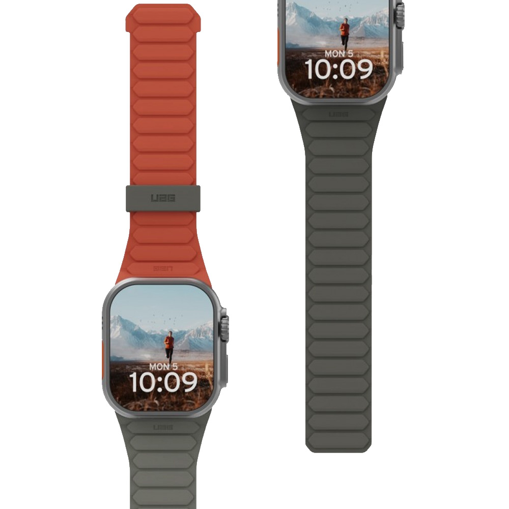 Pasek silikonowy Urban Armor Gear Pathfinder do Apple Watch 49/46/45/44 mm, pomarańczowo-zielony
